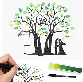Kreative Gästebuch Hochzeit Leinwand 30x40 cm
