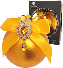 Krebs Glas Lauscha - Christbaumkugel in Gold - Ø