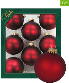 Krebs Glas Lauscha - Christbaumkugeln in Rot - 8
