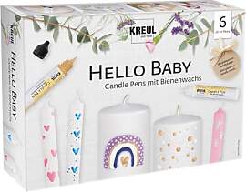 KREUL 49758 - Candle Pen 6er Set Hello Baby, 6 x