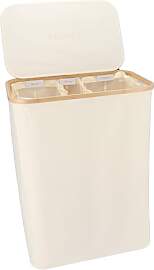 KROMS Wäschekorb mit Deckel 160L - Beige -
