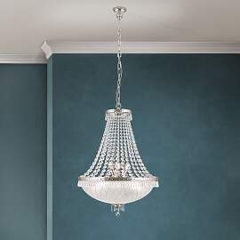 Kronleuchter EMPIRE CRYSTAL, 9-flammig, altsilber