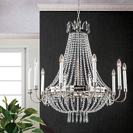 Kronleuchter EMPIRE CRYSTAL, altsilber, 80cm