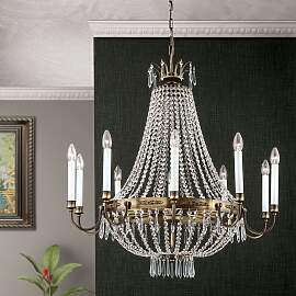 Kronleuchter EMPIRE CRYSTAL, patina, 80 cm