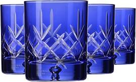 KROSNO Saga Blaue Whiskygläser 250 ml, 4er Set,