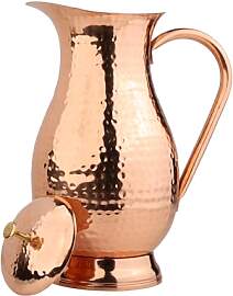 Krug aus reinem Kupfer mit Deckel, großer,