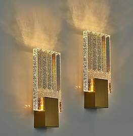 KRUIHAN Kristall LED Wandleuchte Gold, 3 Lichtmodi 