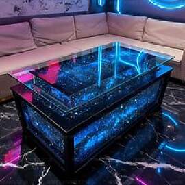 KTV Couchtisch Leuchtender Gehärteter Glas