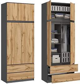 KUBUTKU Großer Kleiderschrank, Schrank mit 4