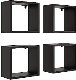 KUBUTKU Wandregal 4er Set 30x33x18 Quadratisch