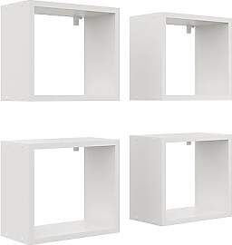 KUBUTKU Wandregal 4er Set 30x33x18 Quadratisch