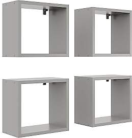 KUBUTKU Wandregal 4er Set 30x33x18 Quadratisch