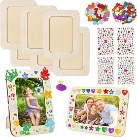 KUDLE 6 Stück Bilderrahmen Set zum Bemalen Holz