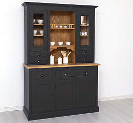 Küchen-Buffetschrank im Landhausstil - schwarz,