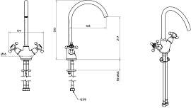 Küchenarmaturen Retro/Vintage Serie Lady Kupfer