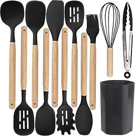 Küchenhelfer Set,12 Stück Silikon Kochutensilien 