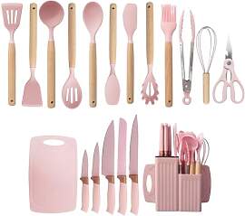 Küchenmesser Set,19 Stück Küchen Kochutensilien 