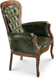 Küchensessel in Grün Kunstleder Barock Design
