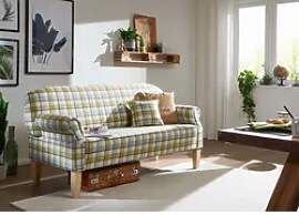 Küchensofa 188x78x97 hell kariert EDINBURGH