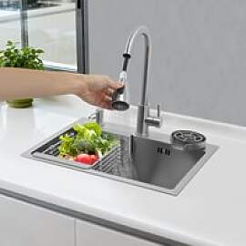 Küchenspüle-Set aus Edelstahl – ausziehbarer