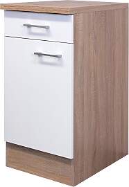 Küchenunterschrank Samoa Weiß/Eichefarben