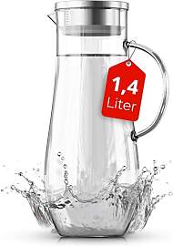 Kühlschrankkrug Glaskaraffe ca. 1,4 L mit Deckel