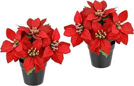 Künstliche Blume Poinsettie im Topf 17cm