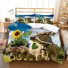 Kuh Tiere Bettwäsche 135×200 Milchkuh-Druck und