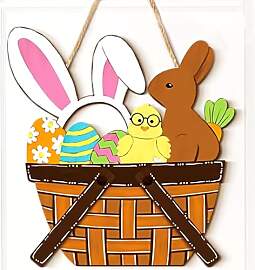 KUKUTrue® Holz Türhänger Ostern, Deko Haustür
