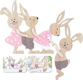 KUKUTrue® Oster-Holztürdekoration mit Hase,