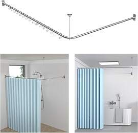 KULACO Duschvorhangstange L Form, Verstellbare