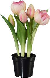 Kunstpflanze Tulpe I in Rosa/Grün