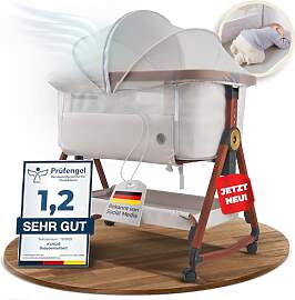 KUNU® Babybett - Beistellbett Baby mit Rollen