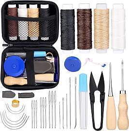 Kuppt Ledernadeln Hand Set, Leder Nähset,
