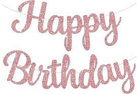 Kursiv Glitzerndes Rosa Happy Birthday Banner zum