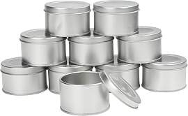 Kurtzy 10Stk Blechdose mit Deckel Rund Silber -