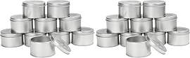 Kurtzy 10Stk Blechdose mit Deckel Rund Silber -