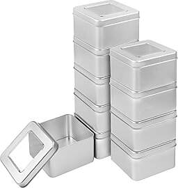 Kurtzy Silber Metalldosen mit Deckel (10er Pack)