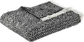 Kuscheldecke Chevron Schwarz/Weiß ca. 130x170cm