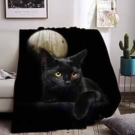 Kuscheldecke Mit Katzenmotiv 150x200cm, Sofa Decke 