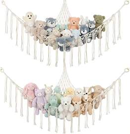 Kuscheltier Aufbewahrung Netz, 2er Set Boho