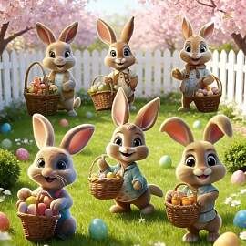 KUWUNG Gartenstecker Ostern, 6 Stück Osterhasen