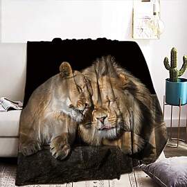 KXHHYB Löwe Decke,Löwe Kuscheldecke Wilde Tier