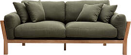 KYO Khaki skandinavisches 3-Sitzer-Sofa mit