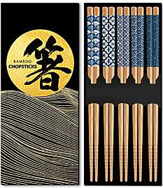 KYONANO Essstäbchen, 5 Paare Japanische Stäbchen 