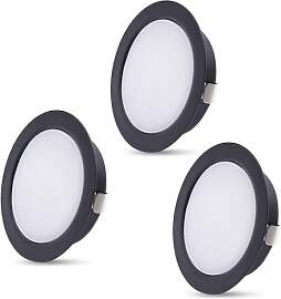 KYOTECH 3er Einbaustrahler LED Schwarz 4W 230V LED 