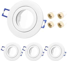 KYOTECH 4er Einbaustrahler GU10 Set Rahmen 230V