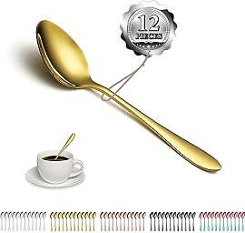 Kyraton Goldene Teelöffel 12 Stück 14 cm