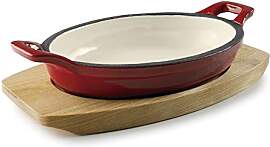 Lacor 25850 Kasserolle, oval, Aluminium, Rot,