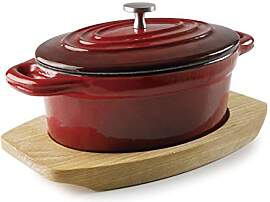 Lacor Magma Red/Grey Ovale Kasserolle mit Deckel